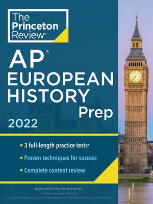 cover image of Princeton Review AP European History Prep, 2022